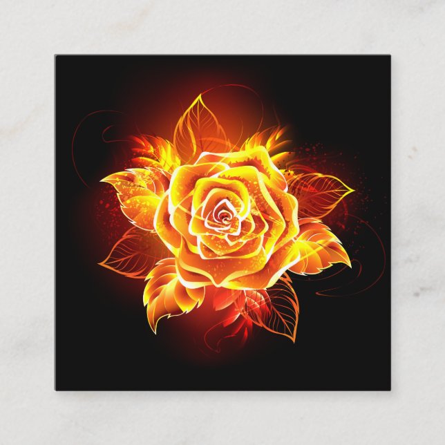 Carte De Rendez-vous Blooming Fire Rose (Devant)