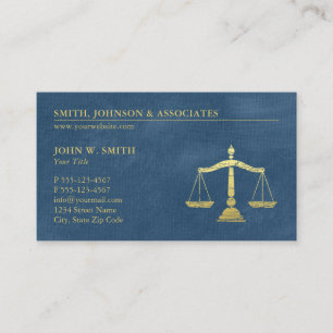 Carte De Rendez-vous Blue Lawyer Scales of Justice Law Firm Nomination