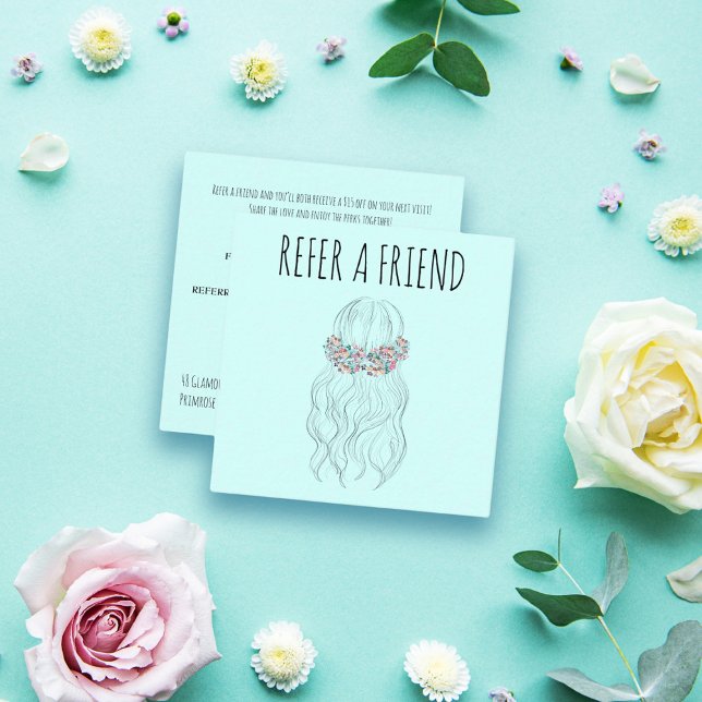 Carte De Rendez-vous Boho Coiffeur Mariage Floral Romantique (Créateur téléchargé)