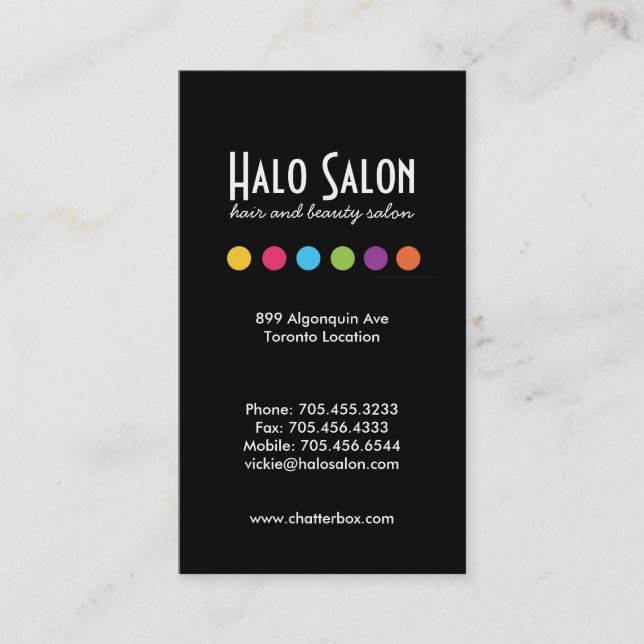 Carte de rendez-vous Bold et Hip Salon (Devant)