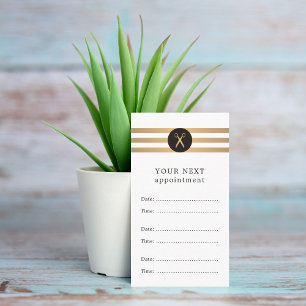 Carte de rendez-vous branchée Faux Gold Stripes