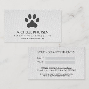 Carte de rendez-vous branchée pour animaux de comp