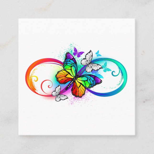 Carte De Rendez-vous Bright infinity with rainbow butterfly (Devant)