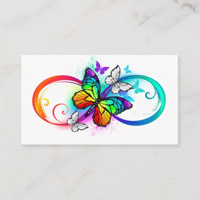 Carte De Rendez-vous Bright infinity with rainbow butterfly (Devant)