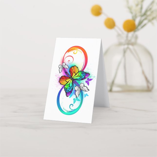 Carte De Rendez-vous Bright infinity with rainbow butterfly (Dos)