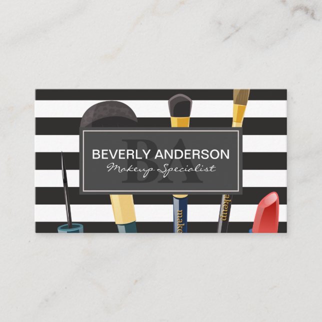 Carte De Rendez-vous Brosses de maquillage | Tracées | Appt (Devant)