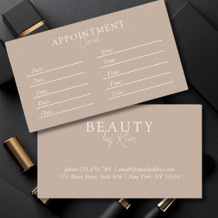 Carte De Rendez-vous Brown & blanc, Élégant minimaliste, Salon