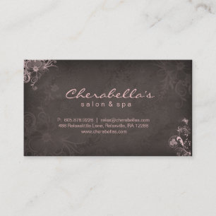 Carte De Rendez-vous Brun floral de rose de maquilleur élégant élégant