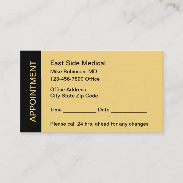 Carte De Rendez-vous Budget Bulk Office Appointment Reminder Cards (Devant)