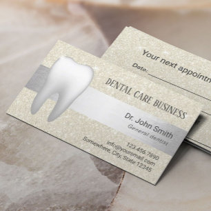 Carte De Rendez-vous Bureau dentaire Parties scintillant ivoire Dentist