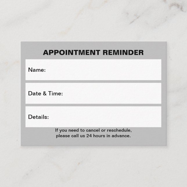 Carte de rendez-vous Business Grey (Devant)