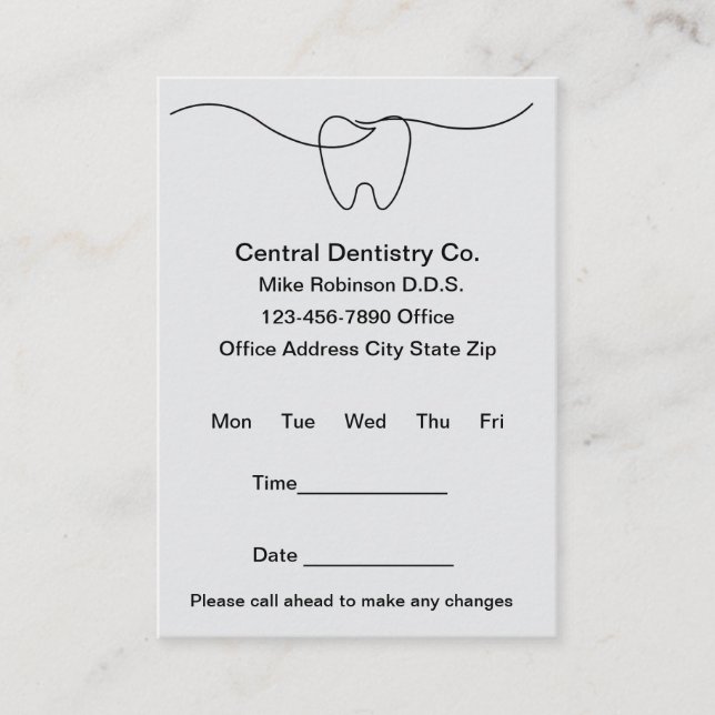 Carte De Rendez-vous Cabinet de dentiste moderne à budget simple (Devant)