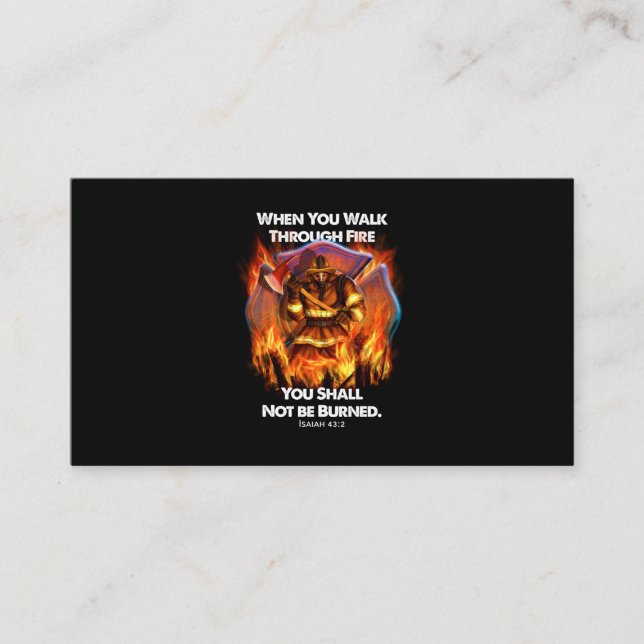 Carte De Rendez-vous Cadeau pompier | Quand vous traversez le feu (Devant)