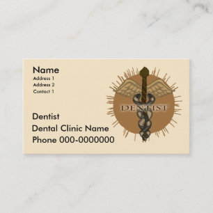 Carte De Rendez-vous Caducée de dentiste