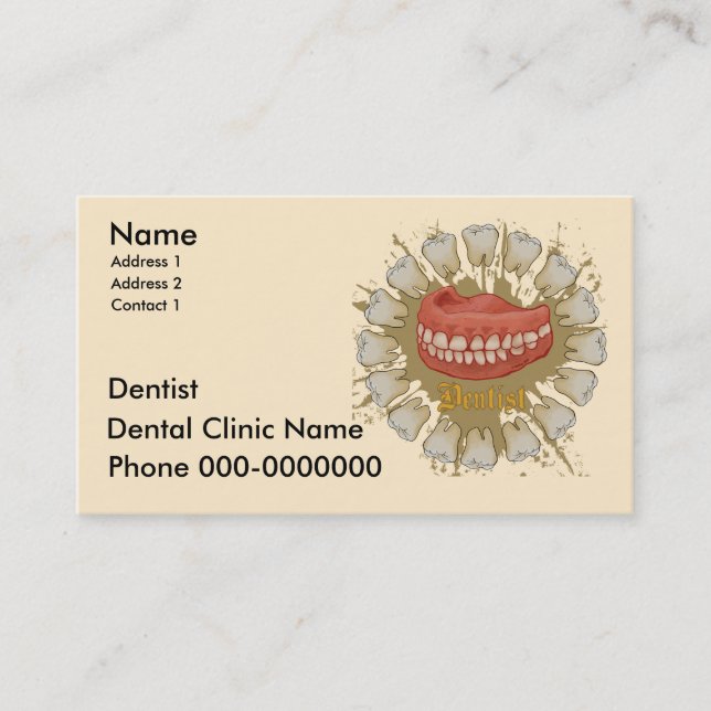 Carte De Rendez-vous Caducée de dentiste  (Devant)