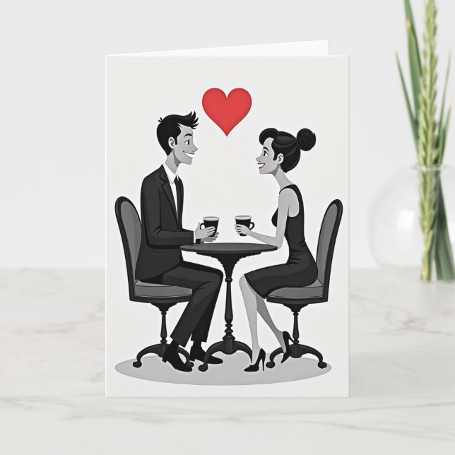 Carte de rendez-vous café Simple Amour (Devant)