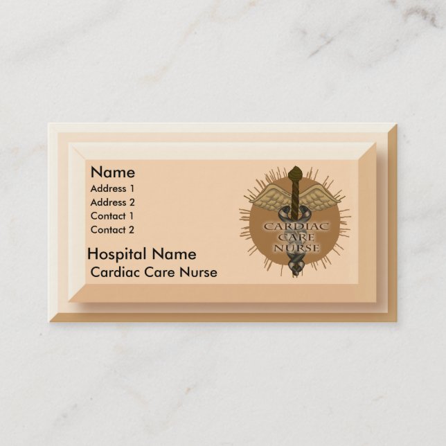 Carte De Rendez-vous Cardiac care Nurse custom (Devant)