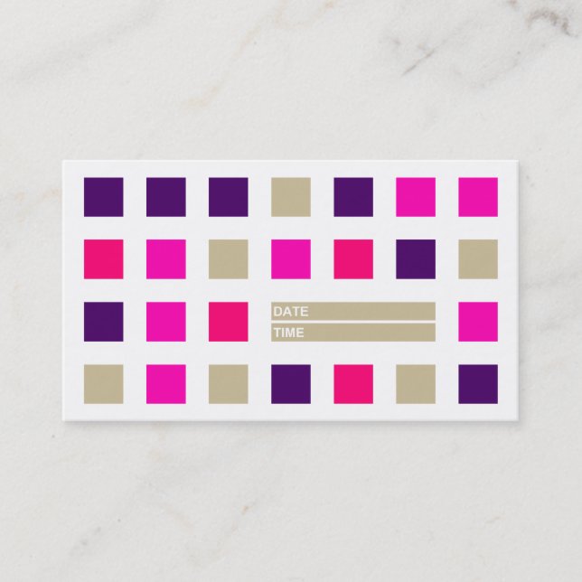 carte de rendez-vous carré mod (rose) (Devant)