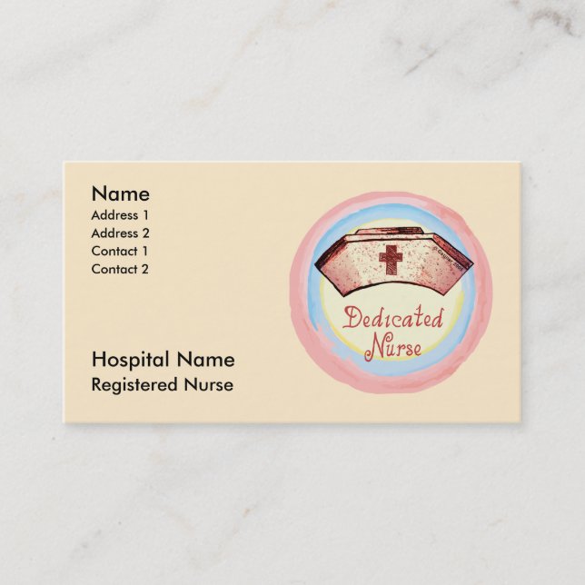 Carte De Rendez-vous Casquette infirmier dédié (Devant)