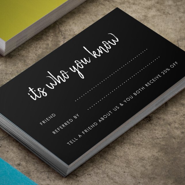 Carte De Rendez-vous C'est qui vous connaissez Business Black Referral  (Créateur téléchargé)