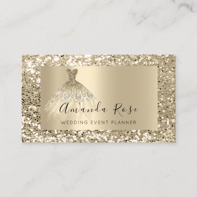 Carte De Rendez-vous Champagne Gold Mariage Event Planner Mode VIP (Devant)