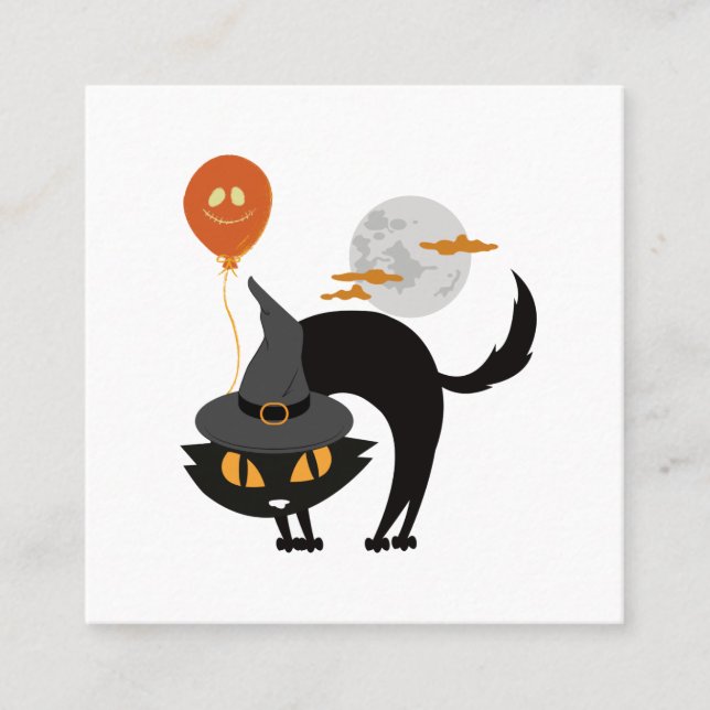Carte De Rendez-vous Chat d'Halloween éffrayant (Devant)