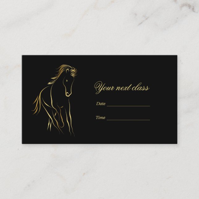 Carte De Rendez-vous Cheval en or (Devant)