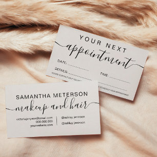 Carte De Rendez-vous cheveux maquillage minimaliste gris clair simple