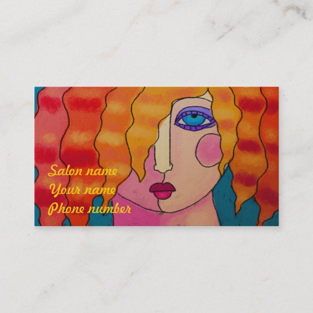 Carte De Rendez-vous Cheveux orange sauvage (Devant)
