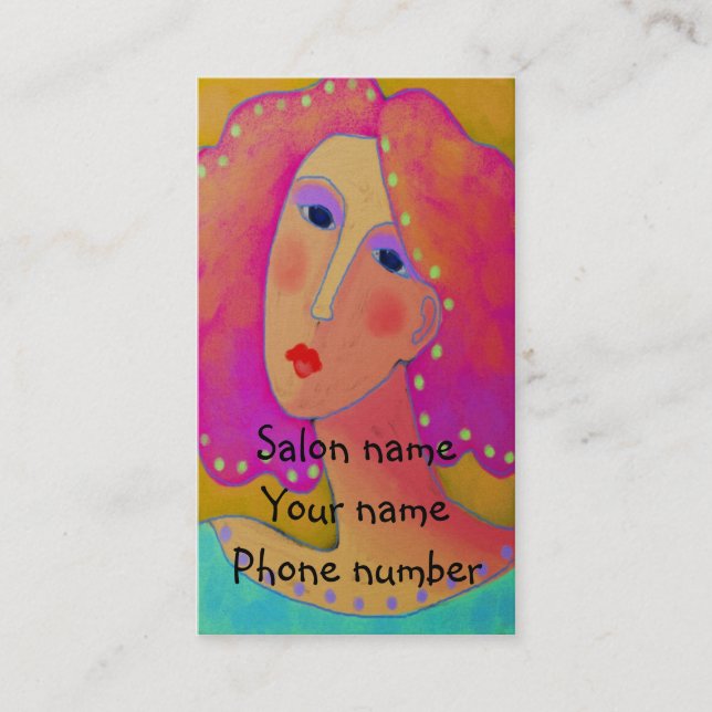Carte De Rendez-vous Cheveux rose chaud (Devant)