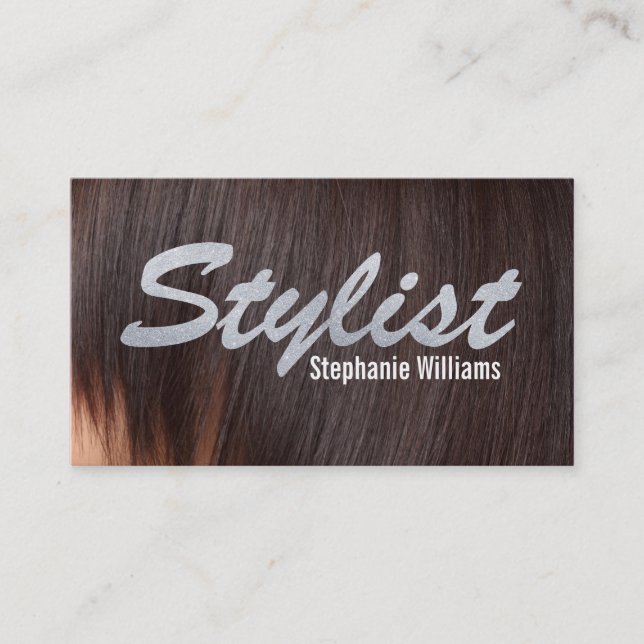 Carte De Rendez-vous Cheveux | Styliste / Parties scintillant (Devant)