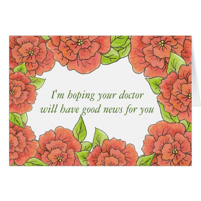 Carte de rendez-vous chez le médecin avec roses (Devant horizontal)