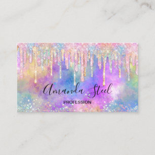 Carte De Rendez-vous Chic coloré licorne goutte parties scintillant
