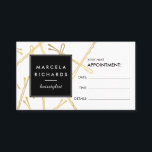 Carte de rendez-vous Chic Gold Bobby Pins Hair Sty<br><div class="desc">Coordonne avec le modèle Chic Gold Bobby Pins Hair Stylist Salon Business Card Modèle d'ici 12 h 01. Un design amusant et attrayant de broches de bobby faux or créent un arrière - plan intrigant sur ce modèle de carte de rendez-vous personnalisable. Idéal pour les salons de cheveux, les coiffeurs,...</div>