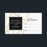Carte de rendez-vous Chic Gold Bobby Pins Hair Sty<br><div class="desc">Coordonne avec le modèle Chic Gold Bobby Pins Hair Stylist Salon Business Card Modèle d'ici 12 h 01. Un design amusant et attrayant de broches de bobby faux or créent un arrière - plan intrigant sur ce modèle de carte de rendez-vous personnalisable. Idéal pour les salons de cheveux, les coiffeurs,...</div>