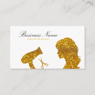 Carte De Rendez-vous Chic Gold Parties scintillant femme coiffeur