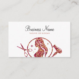 Carte De Rendez-vous Chic Rose Gold Parties scintillant femme coiffeur