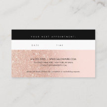 Carte de rendez-vous Chic Rose Gold Salon