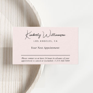 Carte De Rendez-vous Chic Signature Script Pink Business