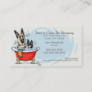 Carte De Rendez-vous Chien Groomer Animaux Spas Cube Bleu Tub Rendez-vo