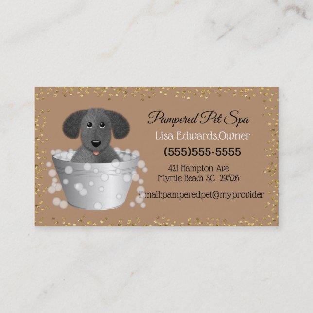 Carte De Rendez-vous Chien Grooming Chien Spa (Devant)