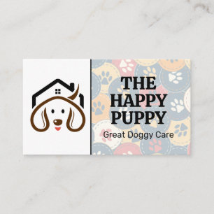 Carte De Rendez-vous Chiot mignon et heureux   Pattes de chien   Soins 