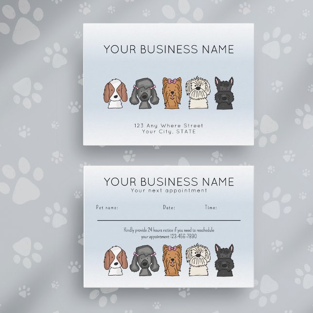 Carte de Rendez-Vous Chiots Mignons Bleu Clair (Créateur téléchargé)
