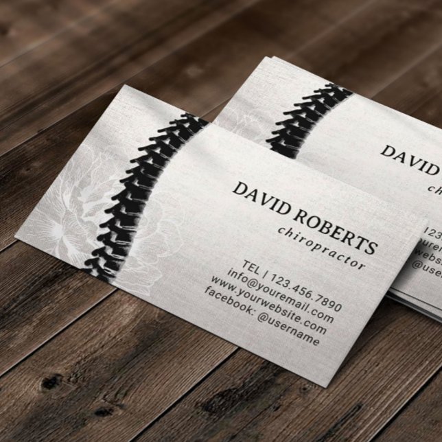 Carte De Rendez-vous Chiropratique Acupuncture Spine Nomination florale (Créateur téléchargé)