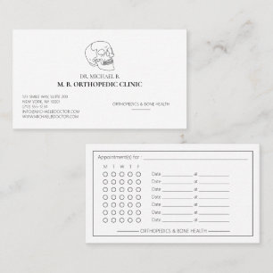 Carte De Rendez-vous Chirurgien orthopédique crânien Anatomie médicale