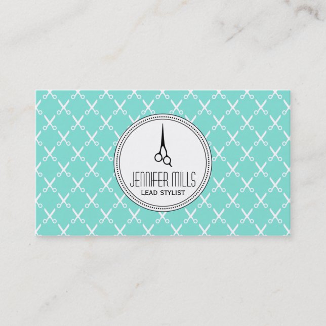 Carte De Rendez-vous cisaillements modernes simples de menthe de (Devant)