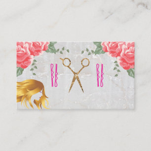 Carte De Rendez-vous Ciseaux et broches à cheveux ROSE Liste de vér