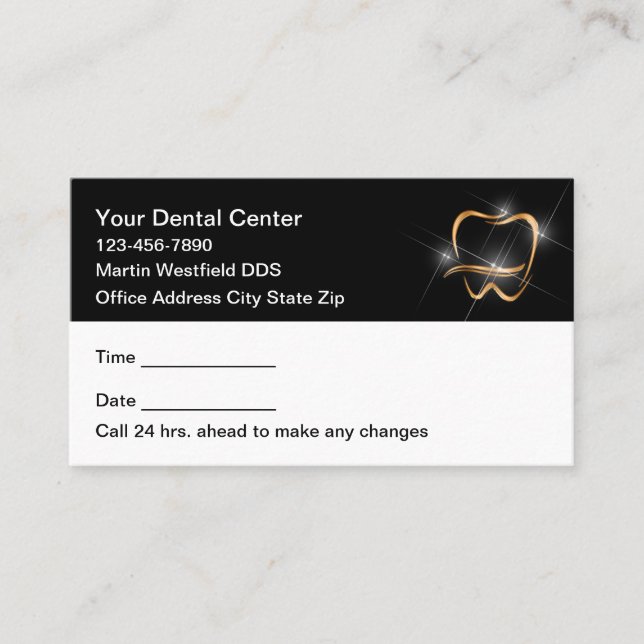 Carte De Rendez-vous Classy Modern Dentist Office Appointment Cards  (Devant)
