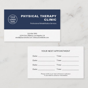 Carte De Rendez-vous Clinique de Physiothérapie Logo Multiple Personnal