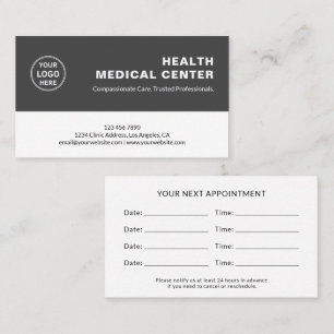 Carte De Rendez-vous Clinique de soins médicaux Docteur Gray
